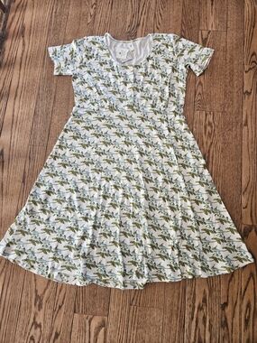 Kate Quinn Women’s Dress XL New NWT Blue Birds Short Sleeves Summer